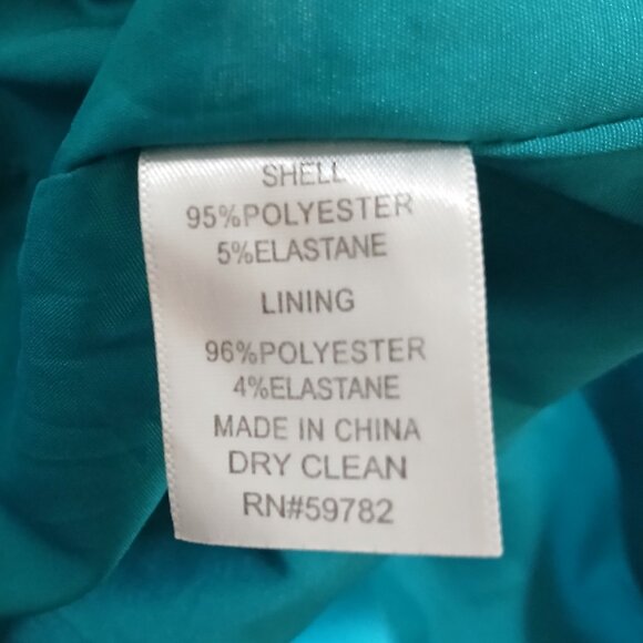 Adrianna Papell Sheath Dress Women's Size 8P Teal Ruched V-Neck Back Zipper - Picture 8 of 8